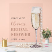 パールとプロセッコのウェルカムサイン 結婚前のお祝い アクリルサイン (ウェディング)