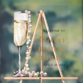 パールとプロセッコのウェルカムサイン 結婚前のお祝い アクリルサイン (ニュートラル)