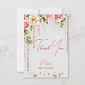 パールとプロセッコのエレガントなブライズシャワー サンキューカード (正面)