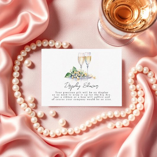 パールとプロセッコのディスプレイシャワー エンクロージャーカード