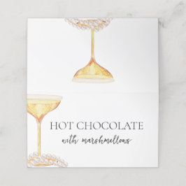 パールとプロセッコのバフェー料理 ブライダルシャワー プレイスカード