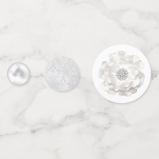 パールとプロセッコのパーソナライズド ブライダル シャワー コンフェッティ (正面)