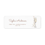 パールとプロセッコのブライズシャワー住所 ラベル (正面)