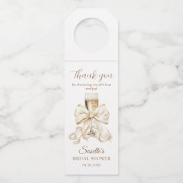 パールとプロセッコのブライズシャワー ありがとう ボトルネックタグ