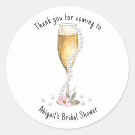 パールとプロセッコのブライズシャワー ありがとう ラウンドシール