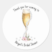 パールとプロセッコのブライズシャワー ありがとう ラウンドシール (正面)