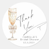 パールとプロセッコのブライズシャワー ありがとう ラウンドシール (正面)