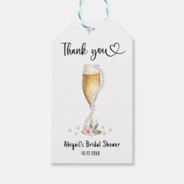 パールとプロセッコのブライズシャワー ご招待ありがとう ギフトタグ