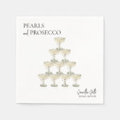 パールとプロセッコのブライズシャワー・エレガント スタンダードカクテルナプキン (正面)