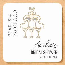 パールとプロセッコのブライズシャワー スクエアシール