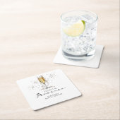 パールとプロセッコのブライズシャワー スクエアペーパーコースター (インサイチュ)