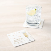 パールとプロセッコのブライズシャワー スクエアペーパーコースター (インサイチュ)