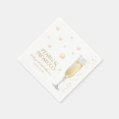 パールとプロセッコのブライズシャワー スタンダードカクテルナプキン (角)