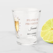 パールとプロセッコのブライズシャワー パーティー ショットグラス (正面)