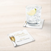 パールとプロセッコのブライズシャワー、ブライズブランunch スクエアペーパーコースター (インサイチュ)