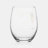 パールとプロセッコのブライズシャワー、ブライズブランunch ステムなしワイングラス (裏面)