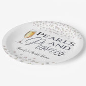 パールとプロセッコのブライズシャワー ペーパープレート (アングル)