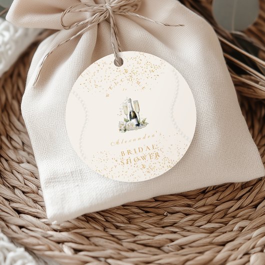 パールとプロセッコのブライズシャワー ラウンドシール