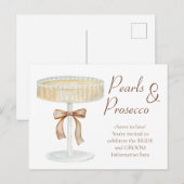 パールとプロセッコのブライズシャワー ラブ インビテーション (正面/裏面)