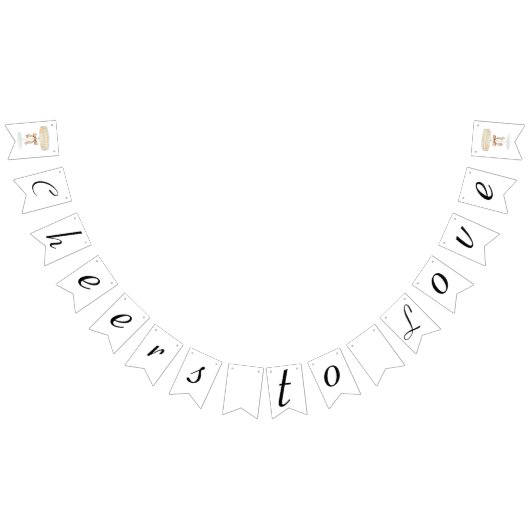 パールとプロセッコのブライズシャワー ラブ バンティングフラッグ (全)