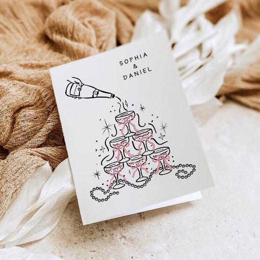 パールとプロセッコのブライズシャワー 感謝カード