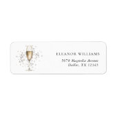 パールとプロセッコのブライズシャワー 返信先住所 ラベル (正面)