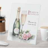 パールとプロセッコのブライダルシャワーのお土産 台座サイン (インサイチュ)
