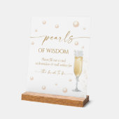 パールとプロセッコのブライダルシャワーアドバイス アクリルサイン (傾斜)