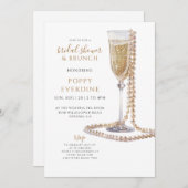 パールとプロセッコのブライダルシャワーブランunch 招待状 (正面/裏面)