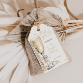 パールとプロセッコのブライダルシャワー感謝祭 ギフトタグ