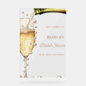 パールとプロセッコのブライダルシャワー歓迎サイン アクリルサイン (正面)