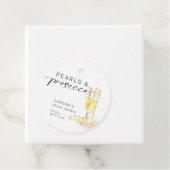 パールとプロセッコのブライダルシャワー カスタム ミニマル フェイバータグ (インサイチュ)