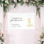パールとプロセッコのブライダルシャワー カスタム ミニマル 横断幕