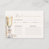 パールとプロセッコのブライダルシャワー レシピ エンクロージャーカード (正面)