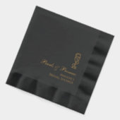 パールとプロセッコのブライダル フォイルスタンプ ナプキン (左)