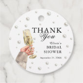 パールとプロセッコのブランチ ブライダルシャワーのお礼 フェイバータグ (正面)