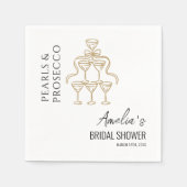 パールとプロセッコのプリンセスシャワー スタンダードカクテルナプキン (正面)