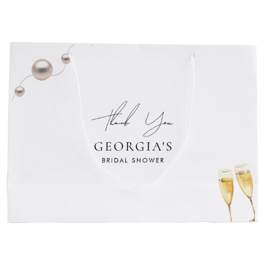 パールとプロセッコのメイド・オブ・オナーへの感謝 ラージペーパーバッグ (裏面)