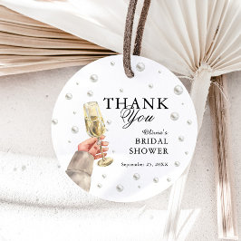 パールとプロセッコのランチ ブライダルシャワーのお礼 フェイバータグ