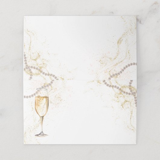 パールとプロセッコの空白ラベルまたは プレイスカード (外部開封)