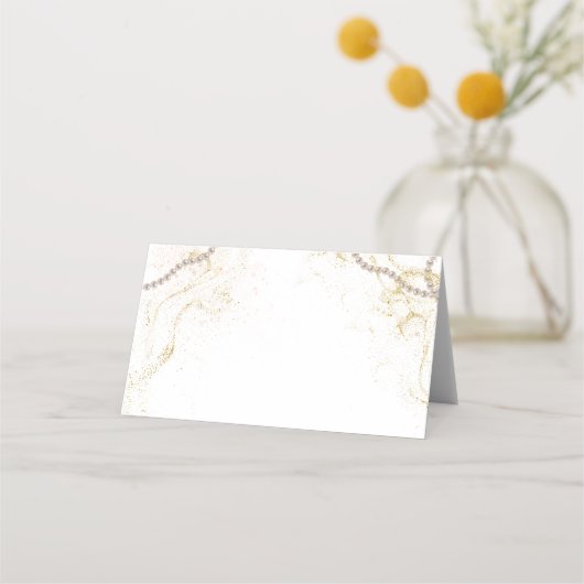 パールとプロセッコの空白ラベルまたは プレイスカード (裏面)