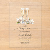 パールとプロセッコの結婚前お披露目パーティー アクリル招待状 (正面)