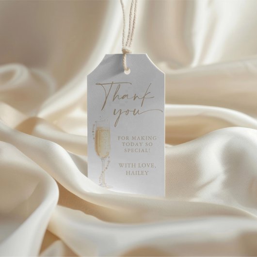 パールとプロセッコの結婚前お礼タグ ギフトタグ