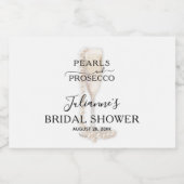 パールとプロセッコの結婚前お祝い感謝メッセージ スパークリングワインラベル (シングルラベル)