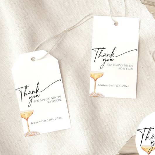 パールとプロセッコの結婚前お茶会　シャンパンブランチ ギフトタグ