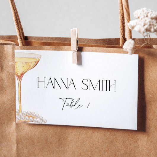 パールとプロセッコの結婚前お茶会 席札 プレイスカード