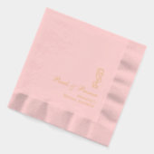 パールとプロセッコの結婚式用箔押しナプキン 箔ナプキン (左)