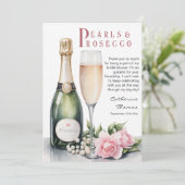 パールとプロセッコの花の優雅なブライダルシャワー サンキューカード (スタンド正面)