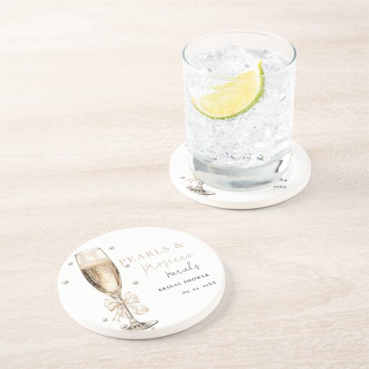 パールとプロセッコの  ブライズシャワー コースター (側面)