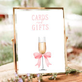 パールとプロセッコの ブライダルシャワーのカードとギフト ポスター